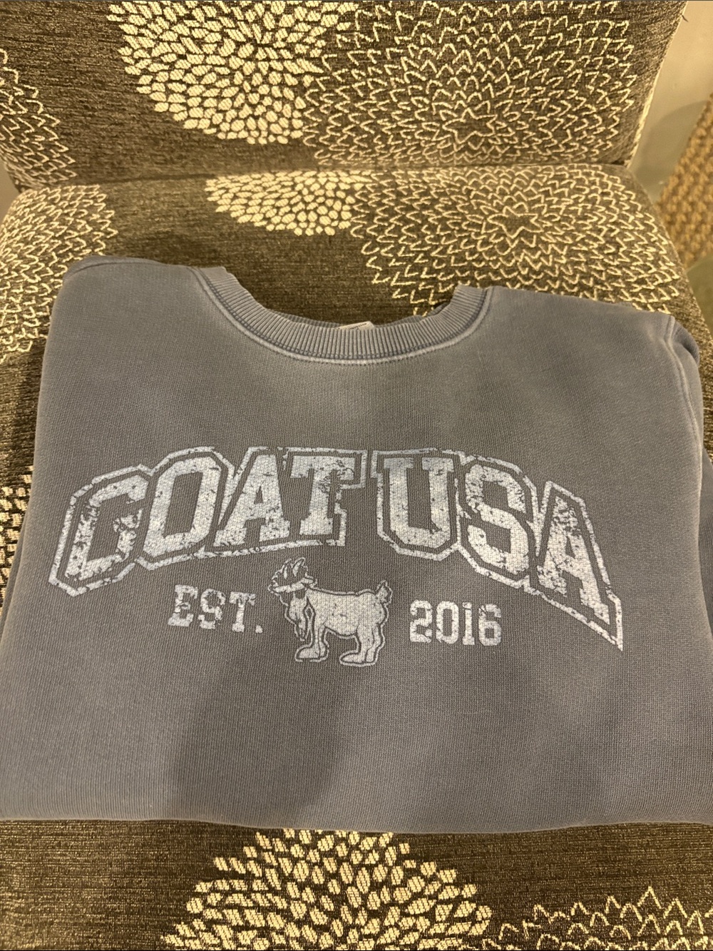 Goat USA Graphic Sweatshirt in Faded Blue